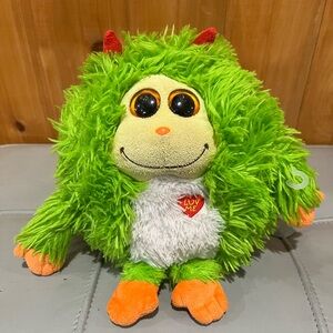 Collectors Ty Monstaz Beanie Maxine 8” Medium Green Stuffed Toy